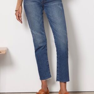Evereve High Rise EVER Straight Jean, cropped/raw hem, 28